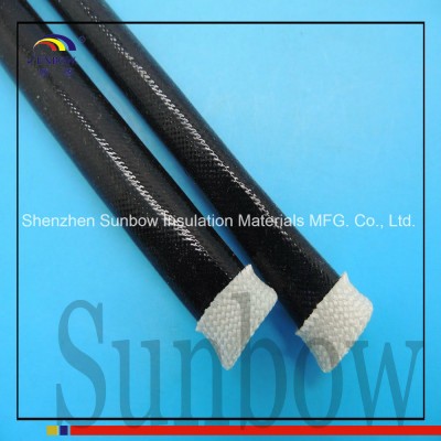 8mm Black Expandable Braided Silicone Rubber Glass Cable Sleeve